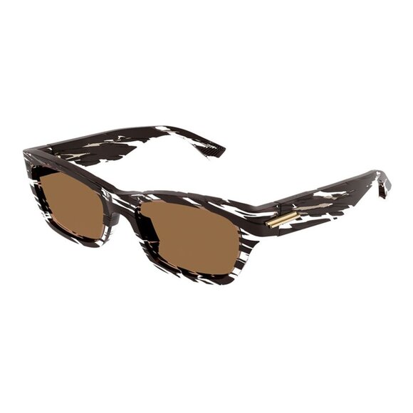 NWT BOTTEGA VENETA SUNGLASSES UNISEX BROWN SQUARE EYEWEAR - Picture 1 of 4